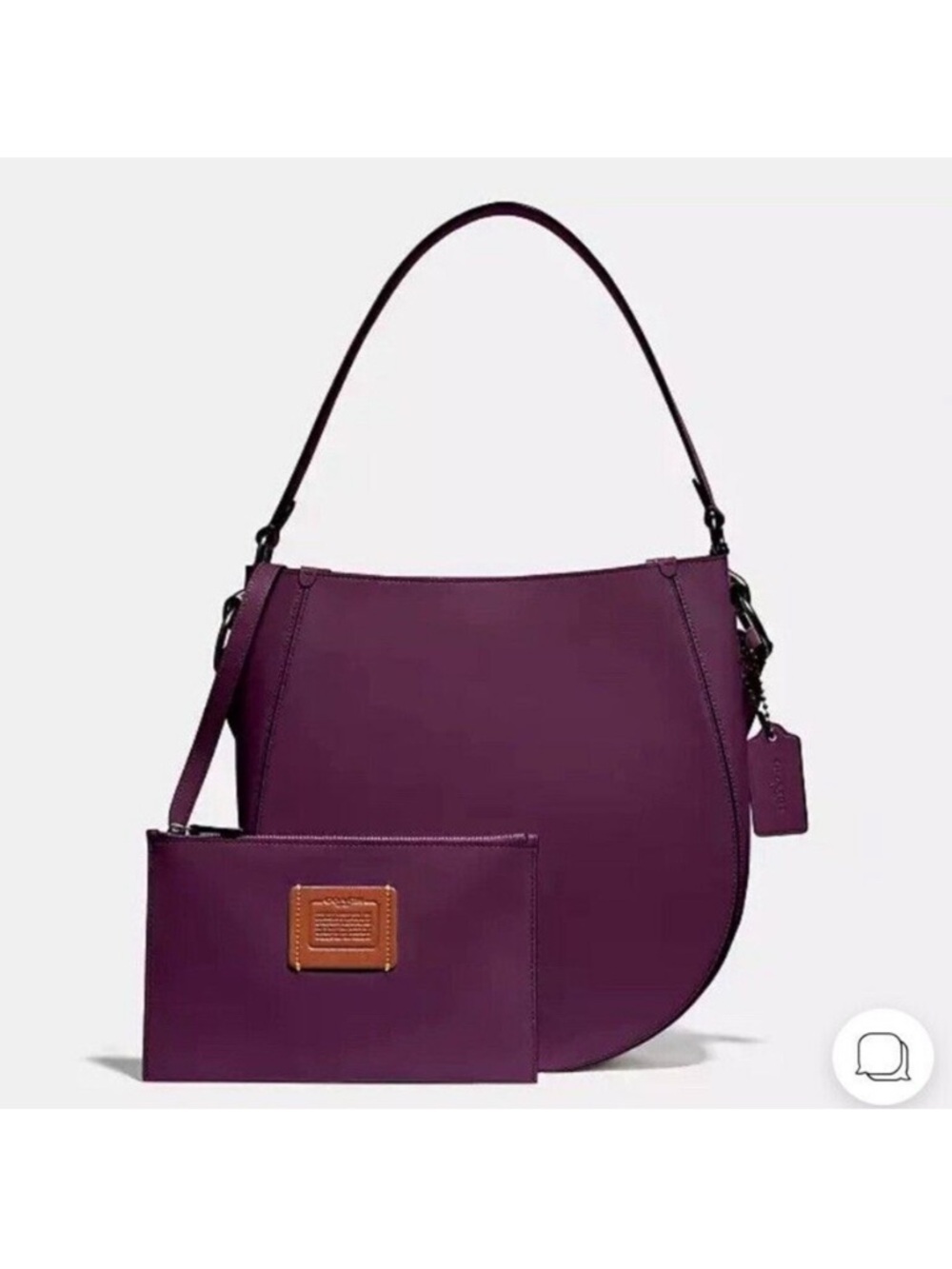 NWT Coach Retail Maddy Hobo Glovetanned Leather Boysonberry Crossbody Bag Pouch